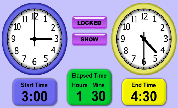 Mathnook Teaching Tools Elapsed Time Clocks