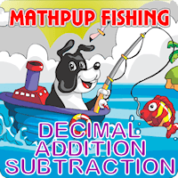 MathPup Fishing Decimal Addition Subtraction