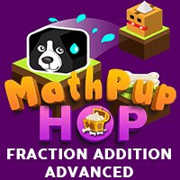 MathPup Hop Fraction Addition Advanced