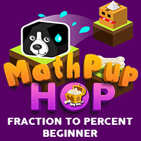 MathPup Hop Fraction to Percent Beginner
